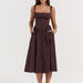 Women Clothing Dress Sexy Sling Midi Dress Vacation Slim Fit Backless Dress Women-Brown-Fancey Boutique