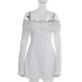 Summer Hip Elegant Sexy Slim off Shoulder Dress Women-White-Fancey Boutique