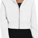 Color-White-Women Clothing Hooded Zipper Short Casual Velvet Long Sleeve Sweatshirt-Fancey Boutique