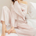 Color-Pink-Summer Artificial Silk Thin Pajamas Women Comfortable Cool Set Home Wear French Home Wear-Fancey Boutique