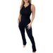 Color-Black-Women Clothing Comfortable Sleeveless Zipper Slim Fit High Waist Micro Pull Jumpsuit-Fancey Boutique