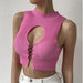 Top Sexy Sexy Hollow Out Cutout Out Strap Solid Color Short Slim Knitted Vest Women-Fancey Boutique