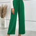 Color-Green-Women Wide Leg Pants Elastic Waistband Wide Leg Solid Color Loose High Waist Pants-Fancey Boutique