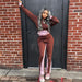 Color-Brown Pink-Women Clothing Autumn Winter Street Contrast Color Hooded Pocket Sweatshirt Trousers Casual Set-Fancey Boutique