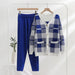 Color-Blue-sets Women Knitted Sweater Three Piece sets Autumn Winter Office-Fancey Boutique