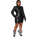 Color-Black-Women Clothing Spring Solid Color Faux Leather Long Sleeve Pocket Zipper Dress-Fancey Boutique
