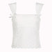 Color-White-Pure Sweet Off Neck Lace Bow Stitching Slim Fit Girlish Solid Color Jacquard Short Vest-Fancey Boutique