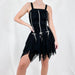 Summer Backless Gauzy Dress Women Hem Irregularly Slimming Square Collar Slip Dress-Fancey Boutique