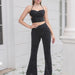 Color-Black-Summer Women Clothing Sexy Casual Set Halter Sleeveless Top Bootcut Pants Sets-Fancey Boutique