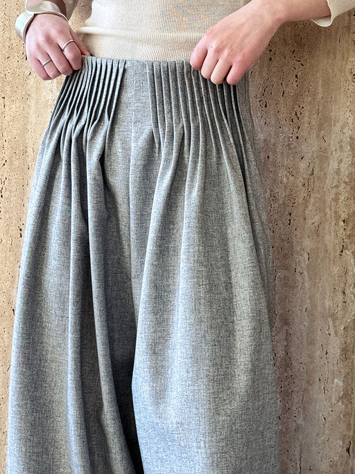 Color-Gray-Design Pleated Work Pant Trousers Women Old Money High Waist Mop Wide Leg Pants-Fancey Boutique