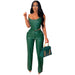 Color-Green-Women Clothing Tube Top Faux Leather Suit Sexy Faux Leather Two Piece Set-Fancey Boutique