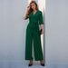 Summer Women Mid Sleeve Solid Color Long Jumpsuit for Women-Fancey Boutique