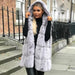 Color-Gray-Faux Fur Hooded Vest Popular Autumn Winter Hooded Faux Fur Vest Women Imitation-Fancey Boutique