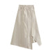 Color-White Skirt-Autumn Women Asymmetric Frayed Tights Skirt Set-Fancey Boutique