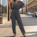 Summer Women Casual Solid Color Jumpsuit-Dark Grey-Fancey Boutique