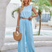 Color-Blue-Summer Women Clothing Solid Color Round Neck Slim Fit Sleeveless Top Trousers Suit-Fancey Boutique