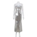 Women Clothing Sexy Tube Top Hip Dress Tight Slimming Sexy Fishtail Dress-Silver-Fancey Boutique