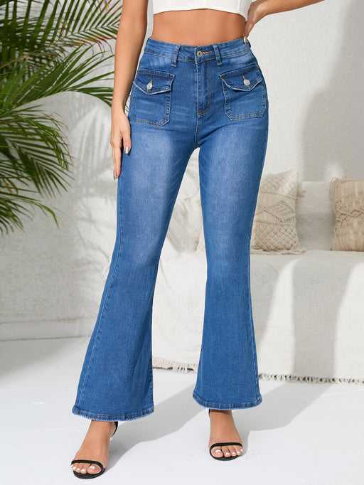 Special High Waist Stretch Slimming Bootcut Pants Jeans for Women-Blue-Fancey Boutique