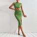 Color-Green-Women Clothing Sexy Hollow Out Cutout Sheath Knitted Sleeveless Elegant Dress-Fancey Boutique