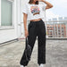 Color-Black-High Street Hip Hop Women Pants Trendy Trousers Multi Pocket Street Overalls Loose Straight Leg Ankle Banded Pants-Fancey Boutique