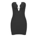 Summer Women Clothing Black V Neck Tube Top Dress High Elastic Bandage Dress Hip Dress-Black-Fancey Boutique