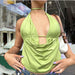 Color-Green-Women Clothing Summer Apron Halterneck with Suspenders Top Sexy Clothes Women Semi Back Clothing-Fancey Boutique