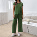 Spring Summer Women Clothing Casual Solid Color Sweater Suit-Green-Fancey Boutique
