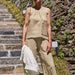 Summer Halterneck Vest French Pure Linen Office All Matching Sleeveless Off Shoulder Top Women-Fancey Boutique