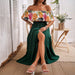Women Clothing Spring Summer Elegant Printing Color Contrast Strapless Skirt Set-Fancey Boutique