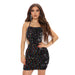 Color-Multi-Women Autumn Winter Sling Backless Lace up Sequined Skinny Sheath Evening Dress Sexy Dress-Fancey Boutique