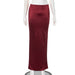 Women Summer Solid Color Personalized Bright Slit Slim Fitting Sheath Long Skirt-Red-Fancey Boutique