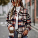 Color-Brown-Plaid Shacket Autumn Winter Long Sleeved Shirt Casual Women-Fancey Boutique