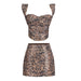 Summer Sexy Leopard Print Sling Short Top High Waist Short Hip Skirt Two Piece Set for Women-Fancey Boutique