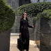 See Through Knitted Long Sleeved Dress Casual Waist Tight Slim Fit Round Neck Big Pit Stripe Slimming Knitted Maxi Dress Women-Fancey Boutique