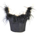 Color-Black-Live Broadcast High Grade Ostrich Fur Super Fairy Boning Corset Tube Top Shaping Drawstring Slim Fit Bare Back Feather Sling-Fancey Boutique