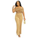 Color-Apricot-Women Clothing Tube Top Suit Feather Sexy Casual Two Piece-Fancey Boutique