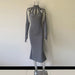 Elegant Sexy Backless Cross Halterneck Long Sleeve Slim Mid Length Dinner Dress Dress-Slabstone gray-Fancey Boutique