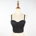 Sexy Beaded Embroidered Lace Steel Ring Boning Corset Bra Wrapped Chest Vest-Fancey Boutique