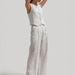 Vest Trousers Suit Summer Casual Pure White V Collar Sleeveless Waistcoat Vest Trousers Suit-White-Fancey Boutique