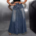 Women Clothing Retro Washed All Matching Jeans Skirt Length-Fancey Boutique