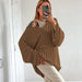 Color-Dark Brown-Autumn Winter Women Clothing Popular Cotton Linen Loose Top Casual Sweater-Fancey Boutique