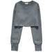 Color-Carbon Gray-Cropped Cropped Hoodie Women Clothing Fleece Lined Pullover Long Sleeve Yoga Fitness Sports Coat-Fancey Boutique