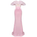 Color-Pink-Pink Silver Organza Two Piece Set Backless Mop Women Vest Dress Fashionable Graceful Suit-Fancey Boutique