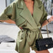 Color-Army Green-Summer Women Clothing Sexy Collared Batwing Sleeve Women Three-Color Four-Size Romper-Fancey Boutique