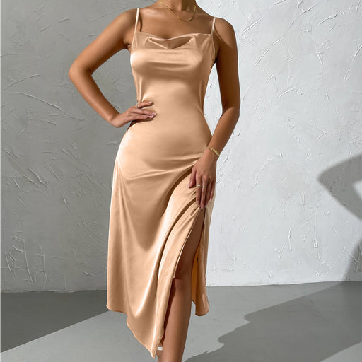 Color-Gold-Women Clothing Sexy Sling Sheath Dress Bottoming Dress-Fancey Boutique