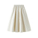 Color-White-South Korea Dongdaemun Autumn Elastic Waist Rhombus Woven Quilted A Line Slimming Skirt Women-Fancey Boutique