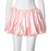 Women Clothing Summer Solid Color Low Waist Pleated Casual Short Skirt-Pink-Fancey Boutique