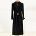 Color-Black-Goods Autumn Winter Star Simple Series Belt Long Woolen Coat Woolen Coat-Fancey Boutique