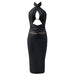 Color-Black-Dress Bandage Dress Sexy Retro Cross Strap Backless Slim Dress Women-Fancey Boutique