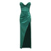 Green Draped Wrap Tube Top Dress Maxi Dress Christmas Dress Party Christmas Eve Dress Sexy-Green-Fancey Boutique